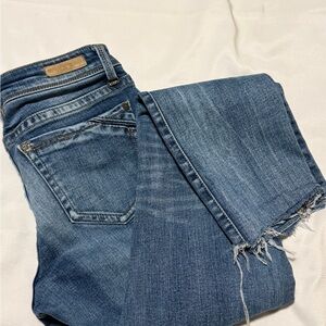 BKE Black Skinny Jeans 26 High Stretch Raw Hem Frayed Ankle